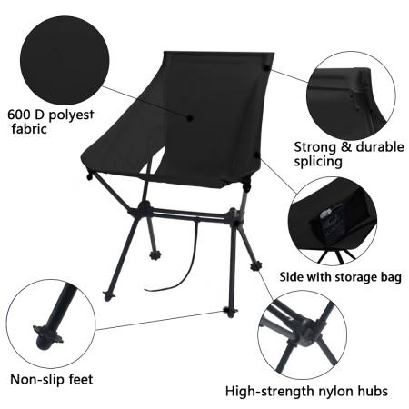 Utendørs tilpasset logo aluminium sammenleggbar campingstol 