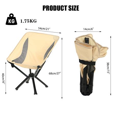 Kraftig campingstol Sammenleggbar lett stol i flaskestørrelse for utendørscamping Settes opp på 5 sekunder 