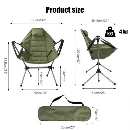 2023 NY ANKOMST Bærbar justerbar stol Sammenleggbar hvilestol for utendørs camping 