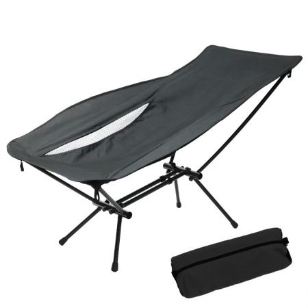 Kina Produsent Stor Lounge Chair Camping Lett bærbar sammenleggbar stol for voksne Svart 