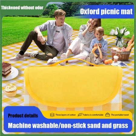 bærbart trelags design stort piknikteppe sammenleggbart vanntett piknikteppe 