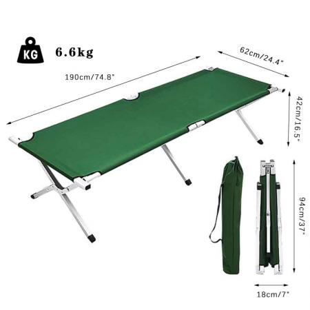 Sammenleggbar lettvektsseng Sove Enkeltseng metallseng Camping sammenleggbar seng
         