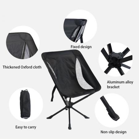 Ny ankomst Camping Swing Stol Metal Outdoor Stol Bærbare sammenleggbare stoler 360-graders svingbare sammenleggbare stoler
         