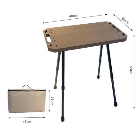 Multifunksjonelt utendørs aluminium lett sammenleggbart piknikbord taktisk camping sammenleggbart bord med bæreveske
         