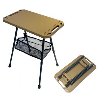 Sammenleggbart utendørs piknik Kompakt reisevennlig bærbart sammenleggbart taktisk firkantet bord
        