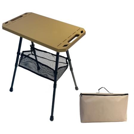 Sammenleggbart utendørs piknik Kompakt reisevennlig bærbart sammenleggbart taktisk firkantet bord
         