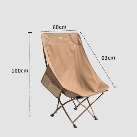 Ultralett høyrygg campingstol med bæreveske 