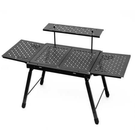 Sammenleggbart tilpasset utendørs Igt gratis kombinasjon Lett justerbart bærbart campingbord i aluminium 