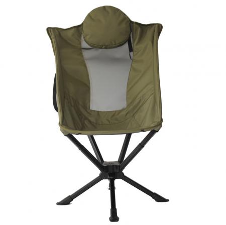Komfortabel lettvekts 360° rotasjon campingstol med pute 