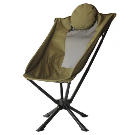 Komfortabel lett 360° rotasjon campingstol med pute 