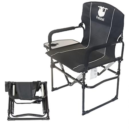 600D Oxford Outdoor Relax Portable Director Sammenleggbar campingstol med sidebord 