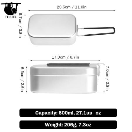 Utendørs bærbar japansk aluminiumsoppvarmet lunsjboks Bento-boks 