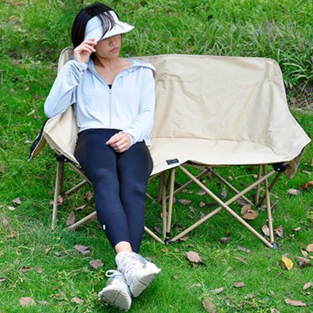 Lav MOQ dobbeltseter utendørs lett folding strand camping bærbar fiske stol med nettveske 