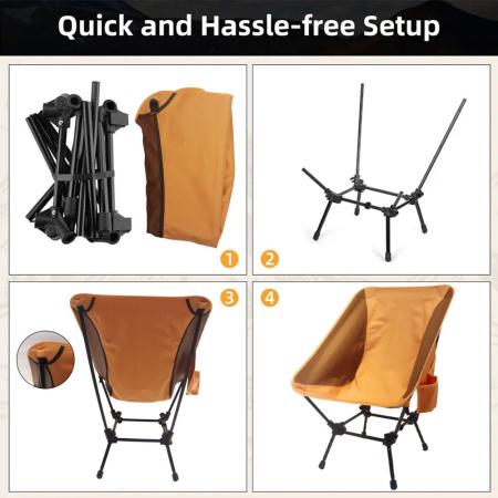 portable camping chair lightweight folding beach chair with side pockets 