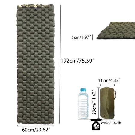 ultralight double sided suede waterproof tpu inflatable  camping sleeping pad 