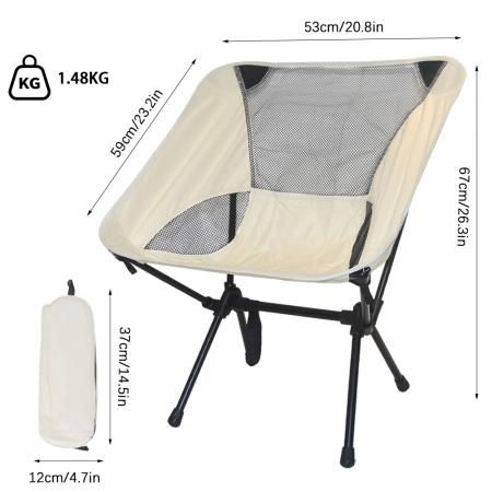 Tilpasset lettvektsmetalljern sammenleggbar stol utendørs campingmånestol 