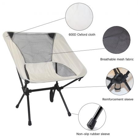 Tilpasset lettvektsmetalljern sammenleggbar stol utendørs campingmånestol 