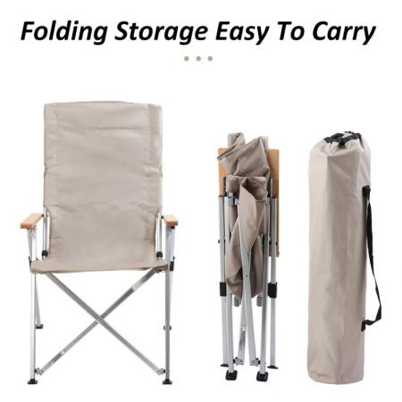 Utendørs sammenleggbar campingstol med justerbar ryggstøtte og aluminiumsramme 