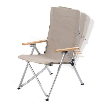Utendørs sammenleggbar campingstol med justerbar ryggstøtte og aluminiumsramme 