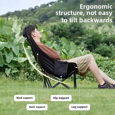 Utendørs ultralett sammenleggbar stol i rustfritt stål Lett campingstol for strandpark 