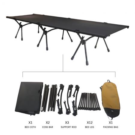 Engros turutstyr Reiseseng Justerbar høyde Sammenleggbar campingseng 