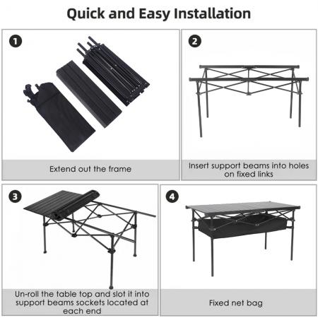 Ultralett sammenleggbart strandbord med bæreveske utendørs reise matlaging piknik campingbord 