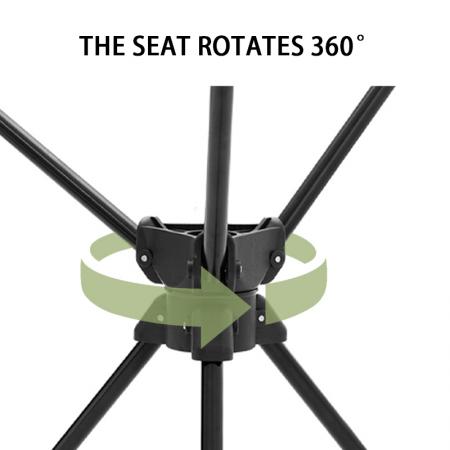 Lett aluminiumslegering metallkrakk Oxford-stoff 360° svingbar utendørs campingkrakk 