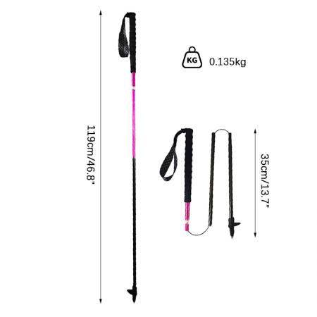 135g ultralette 3K karbonfiber sammenleggbare utendørs turstaver nordiske gåstaver 
