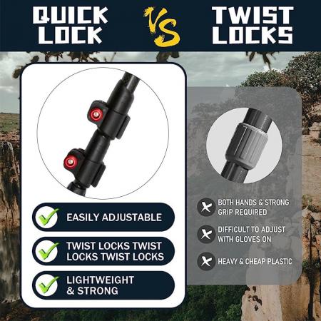 6013 lettvekts teleskopisk aluminium med hurtigjusterbare låser Trekkingstang 