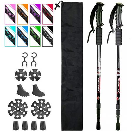 2022 amazon hot trekking staver 7075 lett turgåing og løpestav aluminiumslegering lås