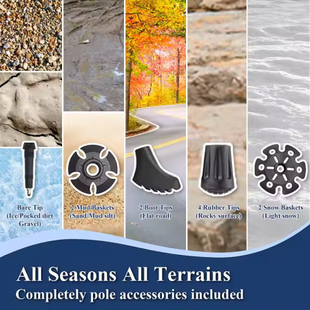 Ultralett Duralumin 7075 Aluminium Vandring Trekking Pole Spaserstokk 