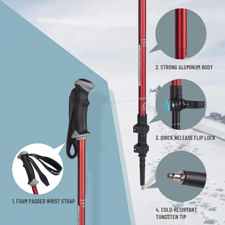 fjellturstaver turstaver med hurtigjusterbare låser 