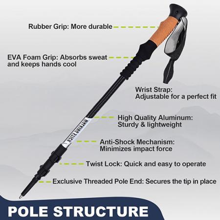 ultralette trekkingstav trekkingstaver sammenleggbare lette turstaver for utendørs campingaktiviteter 