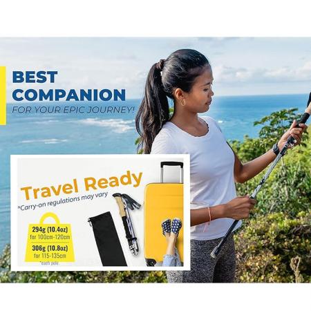 2022 karbonfiber aluminium sammenleggbare nordiske turstaver turstaver 7075 spaserstokk for sporing
 