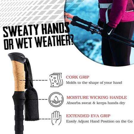 Spaserstokker i aluminiumslegering Klatrestav med fast grep