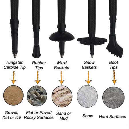 Ultralett aluminium 7075 utendørs turklatresett EVA-håndtak multifunksjonelle sammenleggbare turstaver 