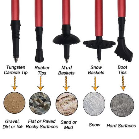 Fabrikkpris aluminiumslegering ultralette sammenleggbare vandrestaver justerbar turstokk for camping backpacking 