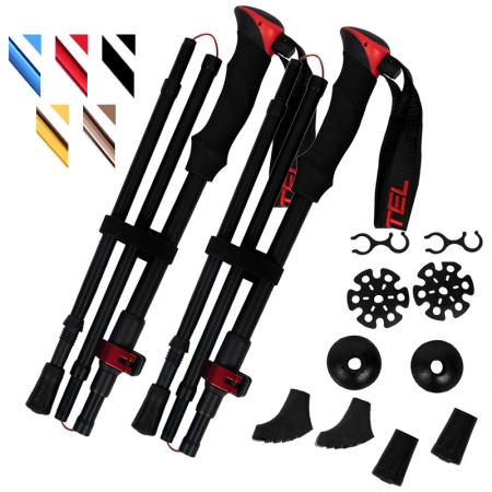 Tilpassede logo-turstaver Sammenleggbare turstaver Lettvekts sammenleggbar turstav i aluminium