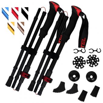 Tilpasset lettvekts sammenleggbar turstokk i aluminium