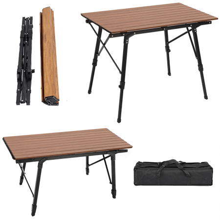 Ultralett sammenleggbart strandbord med bæreveske utendørs reise matlaging piknik campingbord