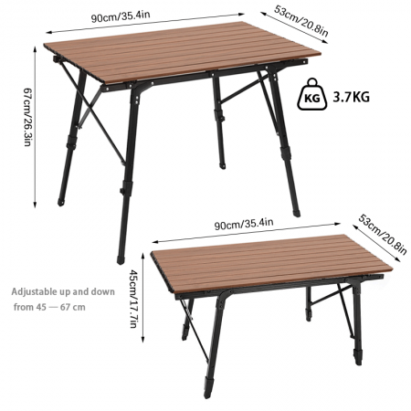Ultralett sammenleggbart strandbord med bæreveske utendørs reise matlaging piknik campingbord