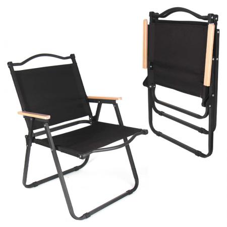 Utendørs camping lettvekts moderne design sammenleggbar treramme Kermit-stol 