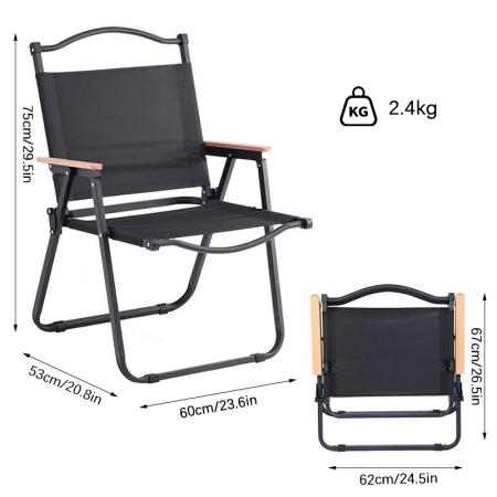 Utendørs camping lettvekts moderne design sammenleggbar treramme Kermit-stol 
