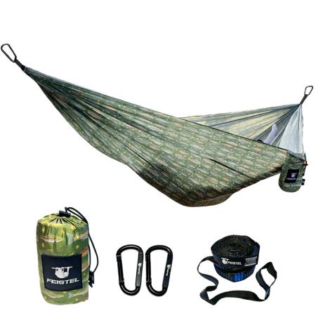 Fallskjermduk Nylon Camping Fotturer Myggsikker Trehuske 150kg Kapasitet Utendørs Hengekøye