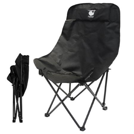 Camping Høy Rygg Stor Størrelse Månestol Komfortabel Sammenleggbar Utendørs Lazy Lounge Chair