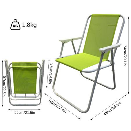 Lett bærbar jernfoldbar hagestol med svømmehuddesign campingstrandstol 