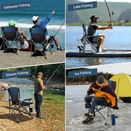 Utendørs sammenleggbar stor størrelse komfortabel ryggstøtte for fritidsbilreiser camping direktørstol