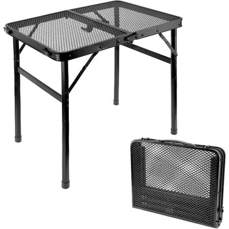 Bærbart sammenleggbart bord med høydejusterbare ben, grillbord for utendørs camping