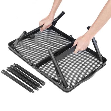 Bærbart sammenleggbart bord med høydejusterbare ben, grillbord for utendørs camping