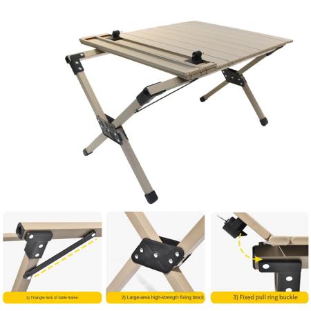 Egg roll-bord Massivt aluminium 7075 sammenleggbart bord Selvkjørende campingvogn 